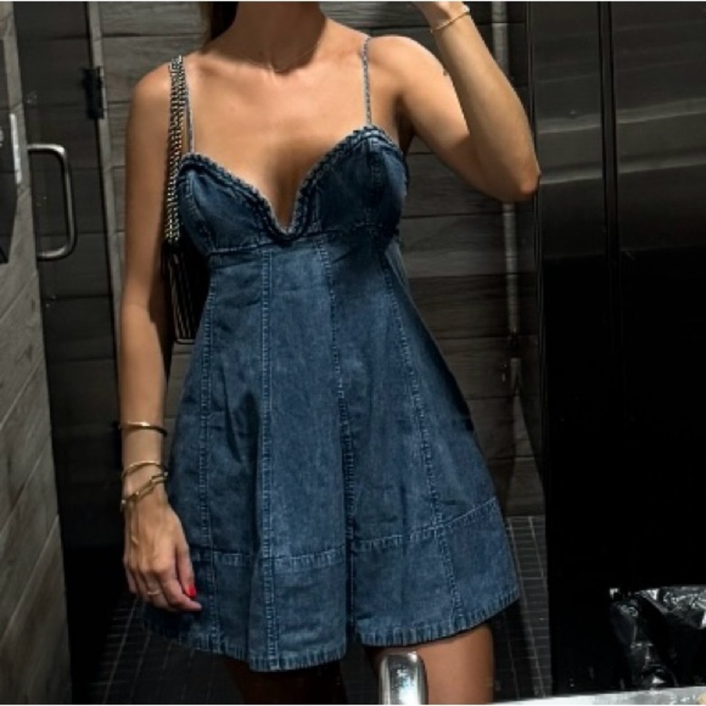 Free People Altura Denim Mini Dress